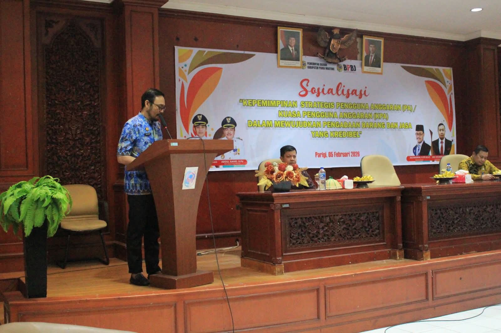 Perkuat Tata Kelola Pengadaan, Sekda Parigi Moutong Buka Sosialisasi Kepemimpinan Strategis PA/KPA